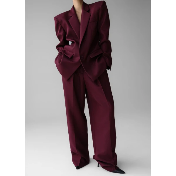 The Frankie Shop Jun Blazer – Burgundy, view 3