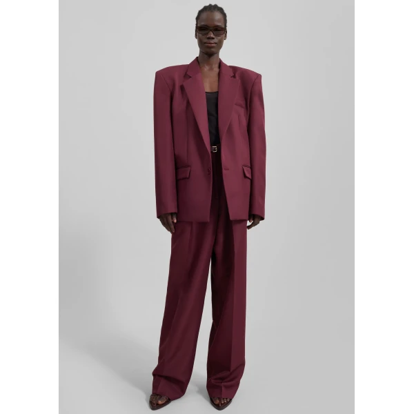 The Frankie Shop Jun Blazer – Burgundy, view 4