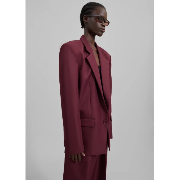 The Frankie Shop Jun Blazer – Burgundy, view 5