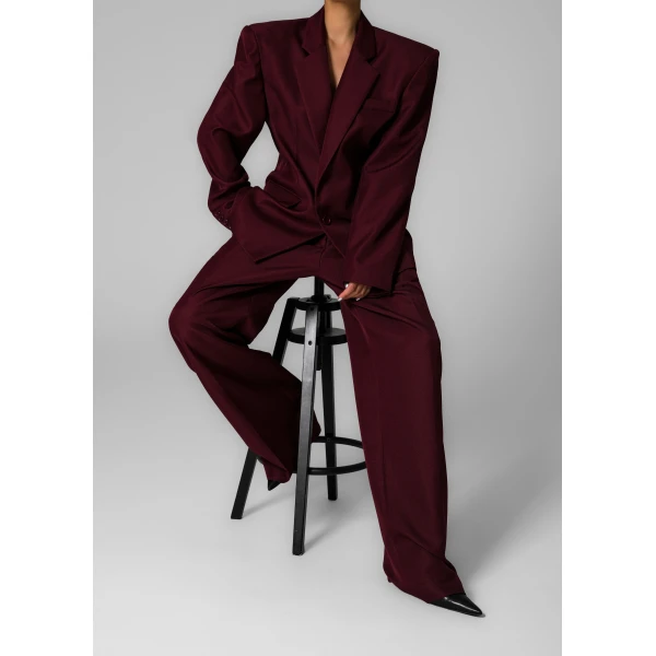 The Frankie Shop Jun Blazer – Burgundy, view 6