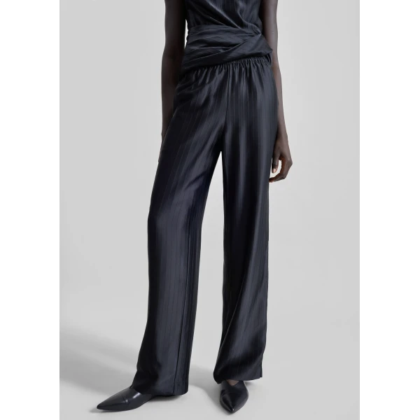 The Frankie Shop Kadala Silk Blend Trousers – Black, view 3