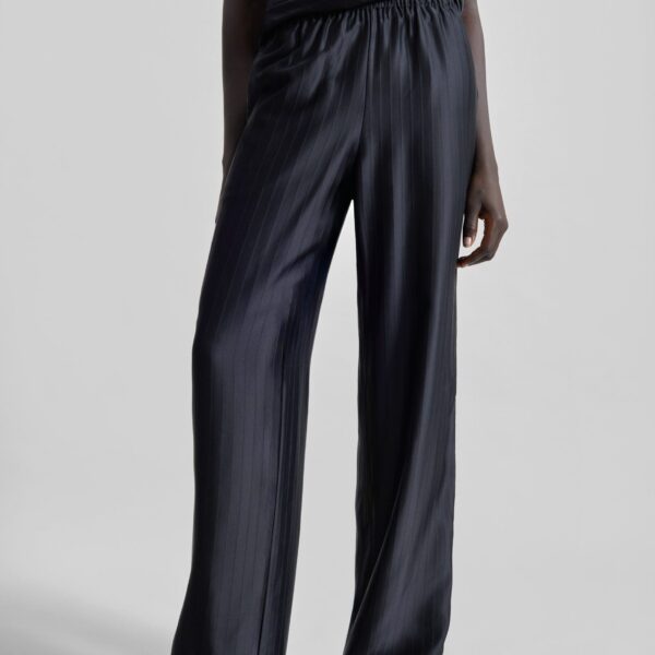 The Frankie Shop Kadala Silk Blend Trousers - Black - Oversized Minimalist Pants in Black - Shop at Coveti