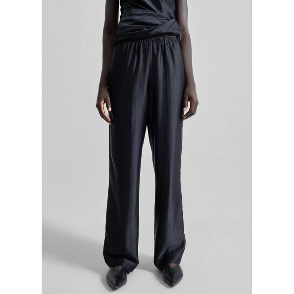 The Frankie Shop Kadala Silk Blend Trousers – Black, view 6