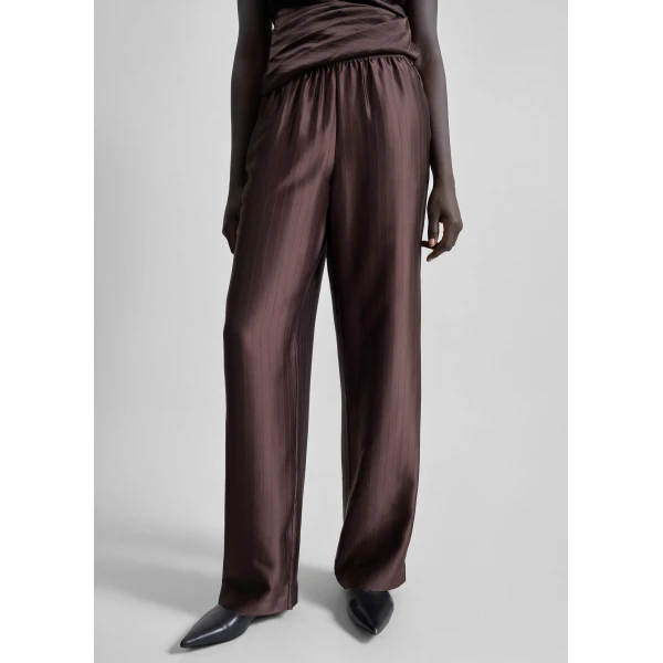The Frankie Shop Kadala Silk Blend Trousers – Dark Brown, view 3