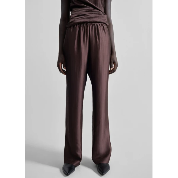 The Frankie Shop Kadala Silk Blend Trousers – Dark Brown, view 5