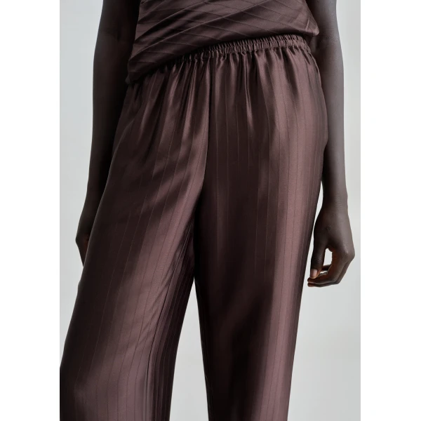 The Frankie Shop Kadala Silk Blend Trousers – Dark Brown, view 6