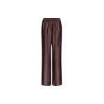 The Frankie Shop Kadala Silk Blend Trousers - Dark Brown - Oversized Minimalist Pants in Beige - Shop at Coveti