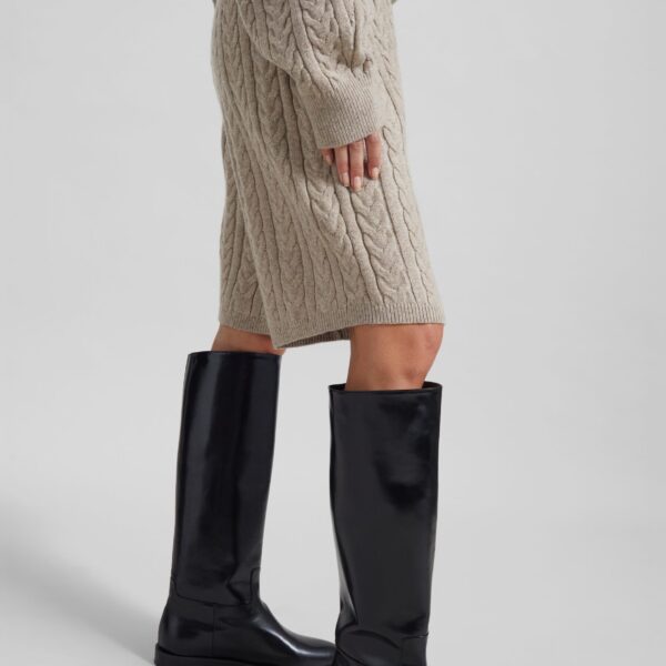 The Frankie Shop Karmoy Cable Knit Shorts - Beige - Oversized Minimalist Shorts in Beige - Shop at Coveti