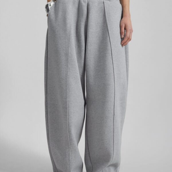 The Frankie Shop Keane Tapered Sweatpants - Grey - Oversized Minimalist Pants in Grey - Shop at Coveti