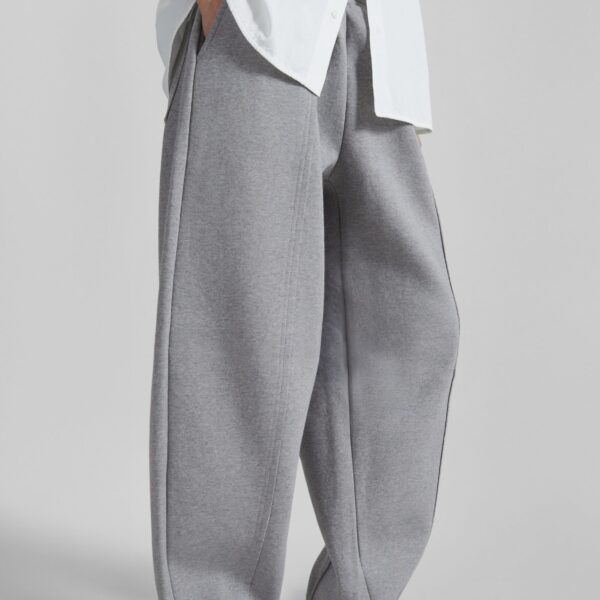 The Frankie Shop Keane Tapered Sweatpants - Grey - Oversized Minimalist Pants in Grey - Shop at Coveti