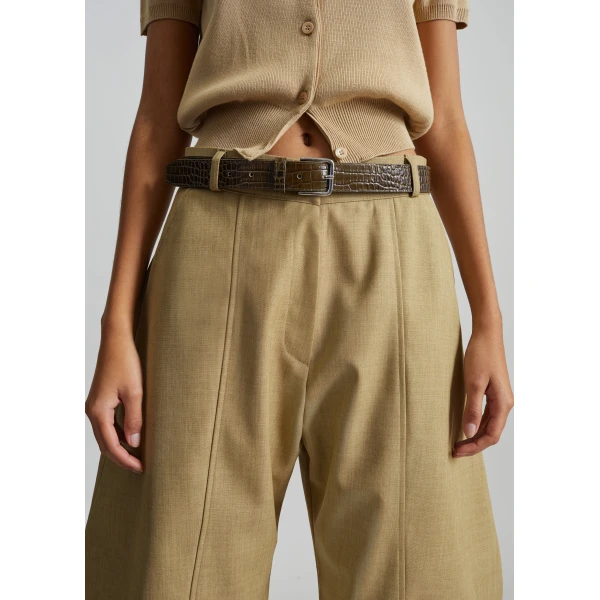 The Frankie Shop Keasden Barrel Leg Trousers – Camel, view 4