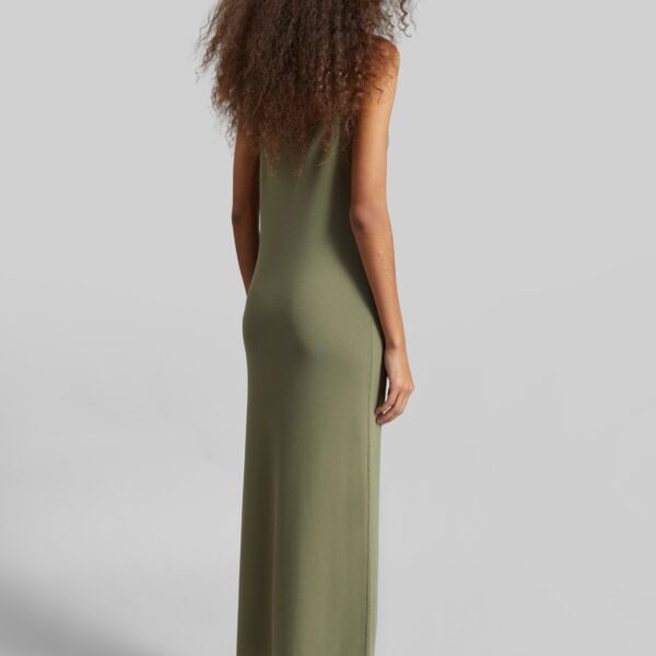 The Frankie Shop Keira Knit Midi Dress - Khaki Brown - Oversized Minimalist Dresses in Beige - Shop at Coveti