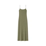 The Frankie Shop Keira Knit Midi Dress - Khaki Brown - Oversized Minimalist Dresses in Beige - Shop at Coveti