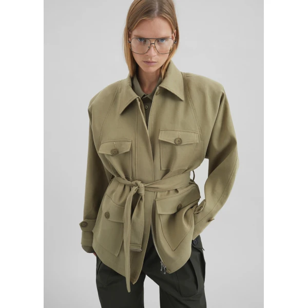 The Frankie Shop Kelia Padded Utility Jacket – Sage, view 2