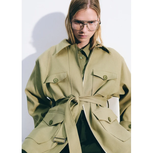 The Frankie Shop Kelia Padded Utility Jacket – Sage, view 4