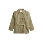 The Frankie Shop Kelia Padded Utility Jacket - Sage - Oversized Minimalist Jackets in Green - Shop at Coveti