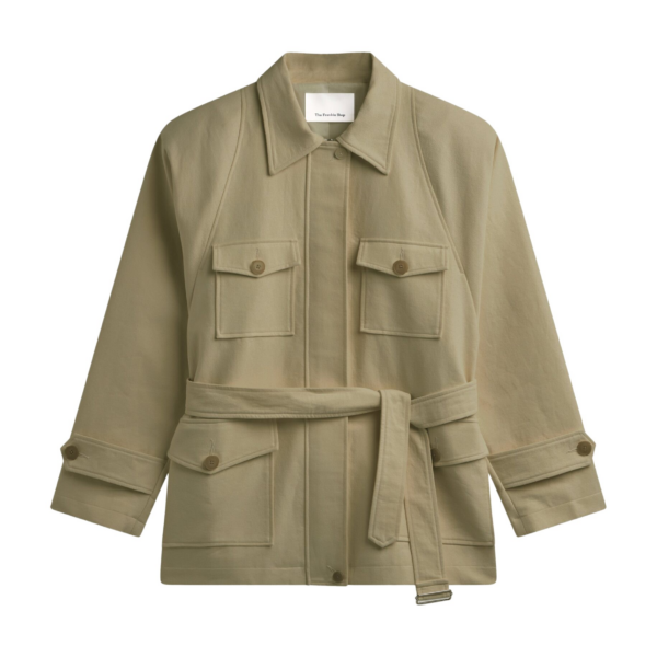 The Frankie Shop Kelia Padded Utility Jacket - Sage - Oversized Minimalist Jackets in Green - Shop at Coveti