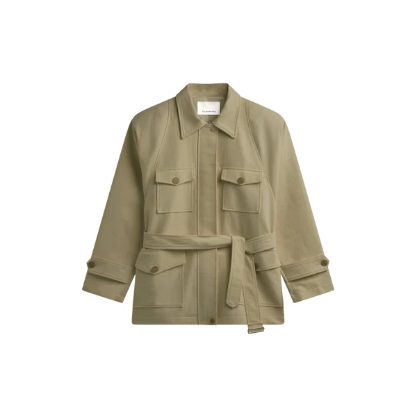 The Frankie Shop Kelia Padded Utility Jacket - Sage - Oversized Minimalist Jackets in Green - Shop at Coveti