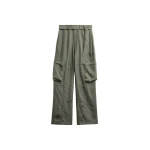 The Frankie Shop Kelly Fluid Cargo Pants - Moss Green - Oversized Minimalist Pants in Green - Shop at Coveti