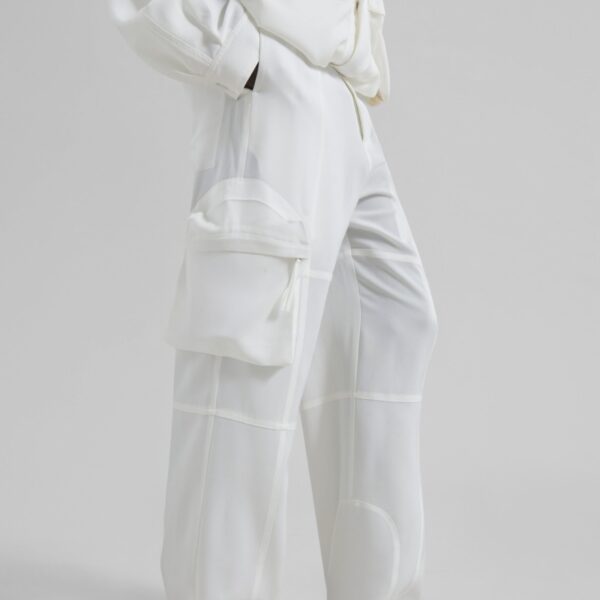 The Frankie Shop Kelly Fluid Cargo Pants - White - Oversized Minimalist Pants in White - Shop at Coveti