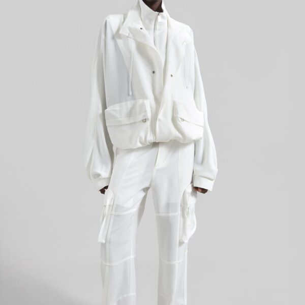 The Frankie Shop Kelly Fluid Cargo Pants - White - Oversized Minimalist Pants in White - Shop at Coveti