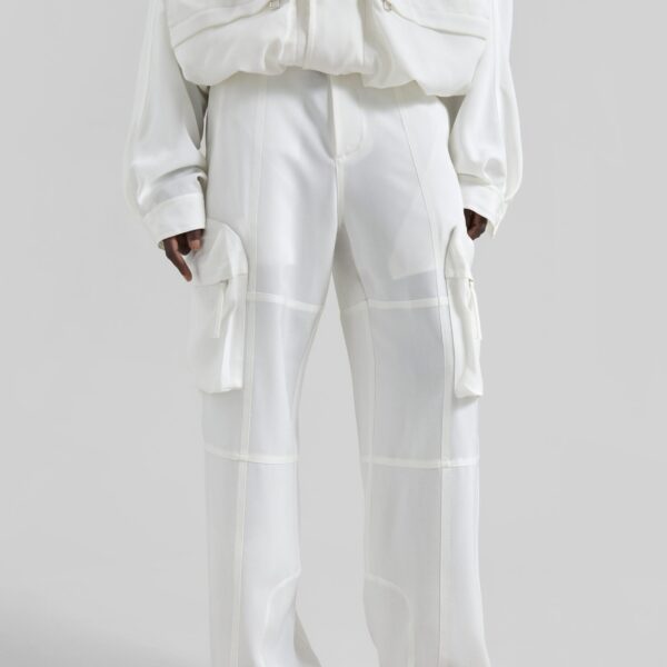 The Frankie Shop Kelly Fluid Cargo Pants - White - Oversized Minimalist Pants in White - Shop at Coveti