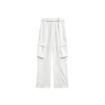 The Frankie Shop Kelly Fluid Cargo Pants - White - Oversized Minimalist Pants in White - Shop at Coveti