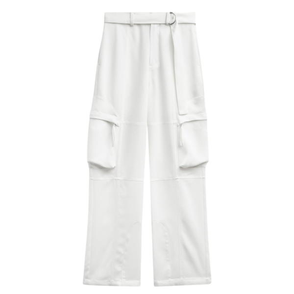 The Frankie Shop Kelly Fluid Cargo Pants - White - Oversized Minimalist Pants in White - Shop at Coveti