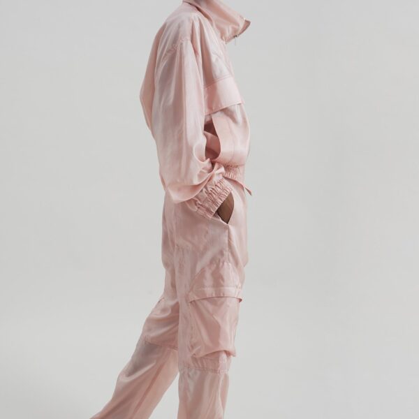 The Frankie Shop Kelly Sheer Cargo Pants - Pink - Oversized Minimalist Pants in Pink - Shop at Coveti