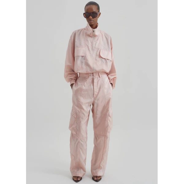 The Frankie Shop Kelly Sheer Cargo Pants – Pink, view 4