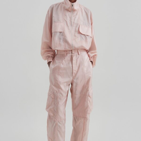 The Frankie Shop Kelly Sheer Cargo Pants - Pink - Oversized Minimalist Pants in Pink - Shop at Coveti