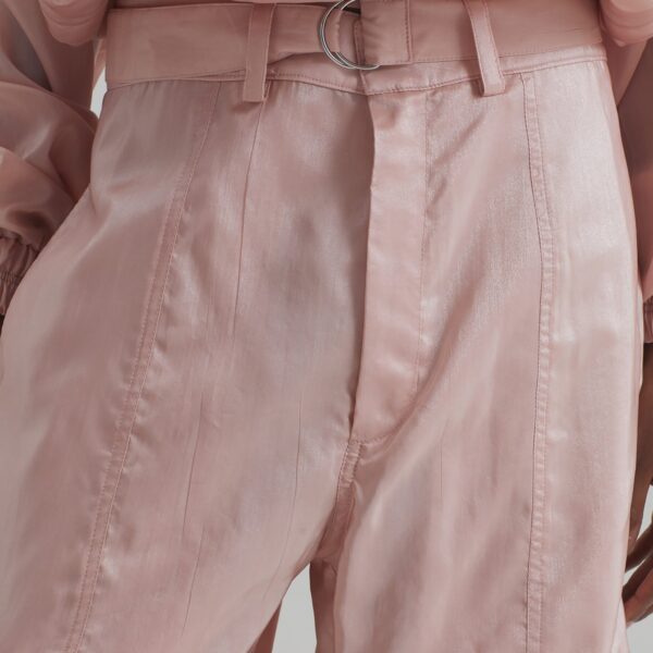 The Frankie Shop Kelly Sheer Cargo Pants - Pink - Oversized Minimalist Pants in Pink - Shop at Coveti