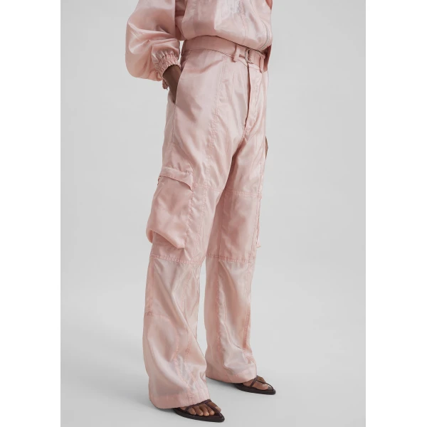The Frankie Shop Kelly Sheer Cargo Pants – Pink, view 6