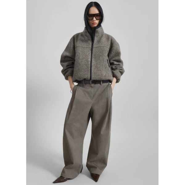 The Frankie Shop Kenei Fleece Zip Jacket – Greige Melange, view 4