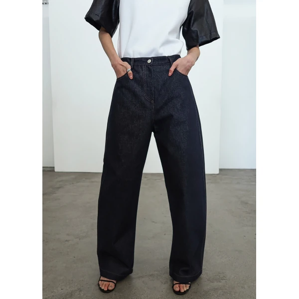 The Frankie Shop Kessel Denim Pants – Dark Wash, view 2