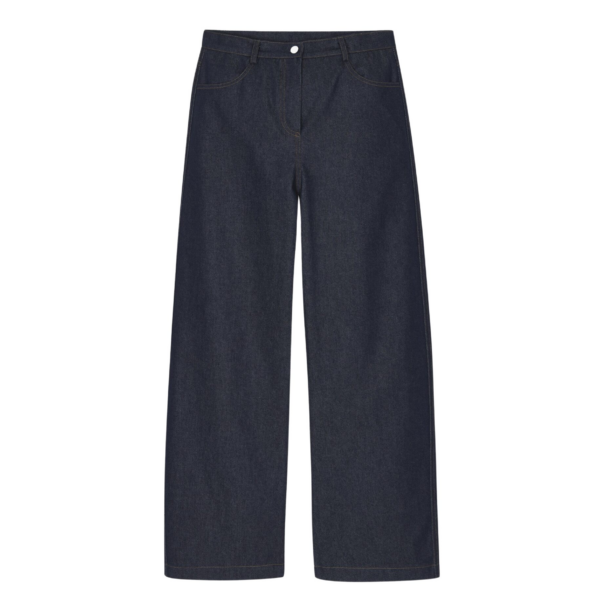 The Frankie Shop Kessel Denim Pants - Dark Wash - Oversized Minimalist Pants in Grey - Shop at Coveti