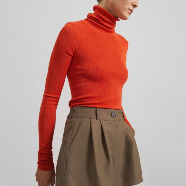 The Frankie Shop Kinsley Mini Shorts - Brown - Oversized Minimalist Shorts in Beige - Shop at Coveti