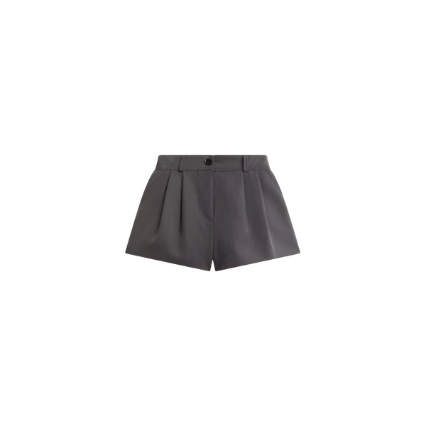 The Frankie Shop Kinsley Mini Shorts - Grey - Oversized Minimalist Shorts in Grey - Shop at Coveti