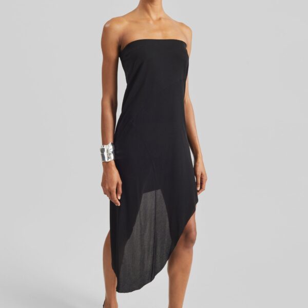 The Frankie Shop Kitty Sheer Asymmetric Skirt - Black - Oversized Minimalist Skirts in Black - Shop at Coveti