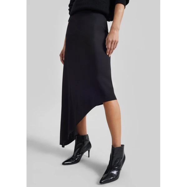 The Frankie Shop Kitty Sheer Asymmetric Skirt – Black, view 4