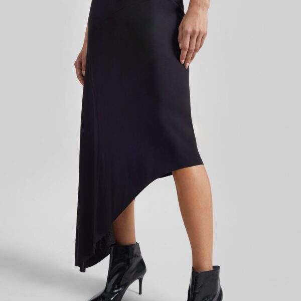 The Frankie Shop Kitty Sheer Asymmetric Skirt - Black - Oversized Minimalist Skirts in Black - Shop at Coveti