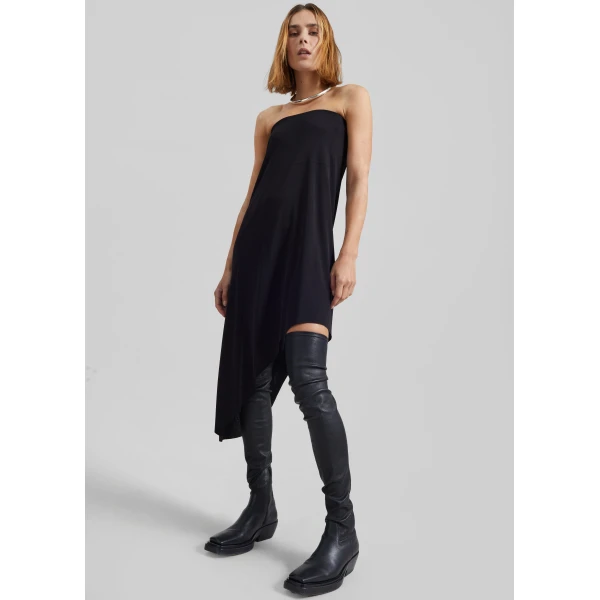 The Frankie Shop Kitty Sheer Asymmetric Skirt – Black, view 5