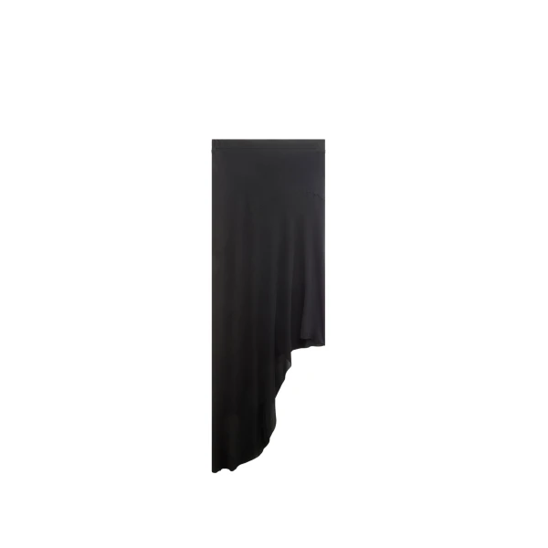The Frankie Shop Kitty Sheer Asymmetric Skirt - Black - Oversized Minimalist Skirts in Black - Shop at Coveti