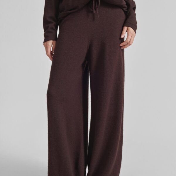 The Frankie Shop Kladno Knit Joggers - Brown - Oversized Minimalist Pants in Beige - Shop at Coveti