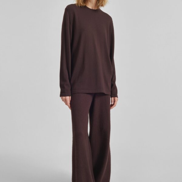 The Frankie Shop Kladno Knit Joggers - Brown - Oversized Minimalist Pants in Beige - Shop at Coveti