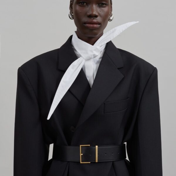 The Frankie Shop Klara Long Collar Shirt - White - Oversized Minimalist Tops in White - Shop at Coveti