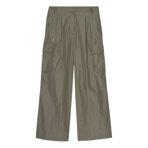 The Frankie Shop Koa Cargo Pants - Khaki - Oversized Minimalist Pants in Green - Shop at Coveti