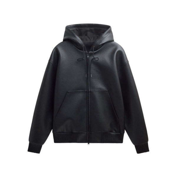 The Frankie Shop Kodai Faux Leather Bomber Jacket - Black - Oversized Minimalist Jackets in Black - Shop at Coveti