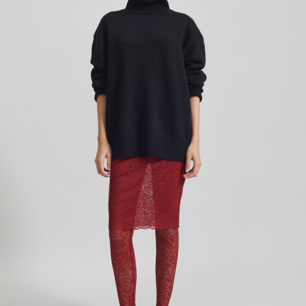 The Frankie Shop Koler Padded Knit Turtleneck - Black - Oversized Minimalist Knitwear in Black - Shop at Coveti