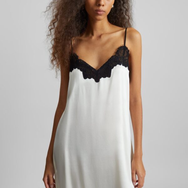 The Frankie Shop Lace Cami Dress - Ivory - Oversized Minimalist Dresses in Ivory - Shop at Coveti